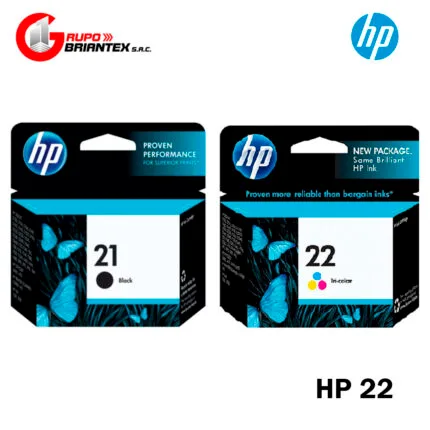 kit tinta hp 21 negro y 22 tricolor original 1410/ D1560/ F380/Oj5610/4355