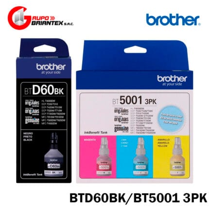 kit tinta brother bt60bk negro bt5001 3pk color original DCP-T220/DCP-T226