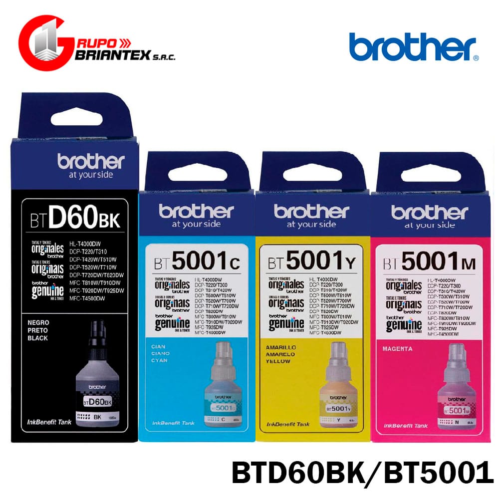 pack tinta brother bt60bk bt5001 pack tinta brother bt60bk/bt5001 original DCP-T220/T226