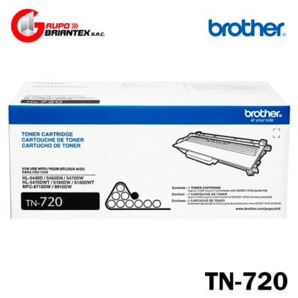 toner brother tn-720 negro original L5450DN, HL5470DW, HL6180DW, DCP8155DN, MFC8910DW, MFC8950DW