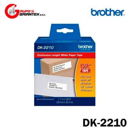 cinta brother dk-2210 (29mm x 30.4 m) rollo continuo. para etiquetadora brother ql-800, 810w, 820nwb, ql-1110nw