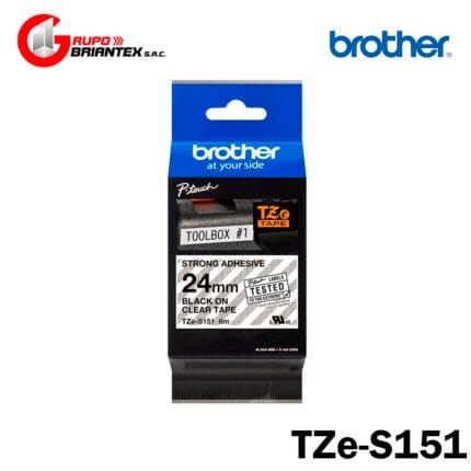 cinta brother tze-s151 Negro sobre Transparente (24mm x 8m) Brother P-Touch D600, P900, E550, E560