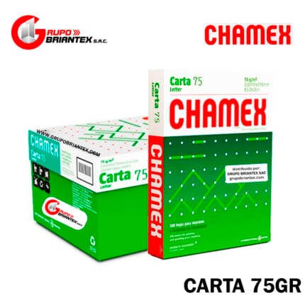papel bond chamex carta 75gr caja