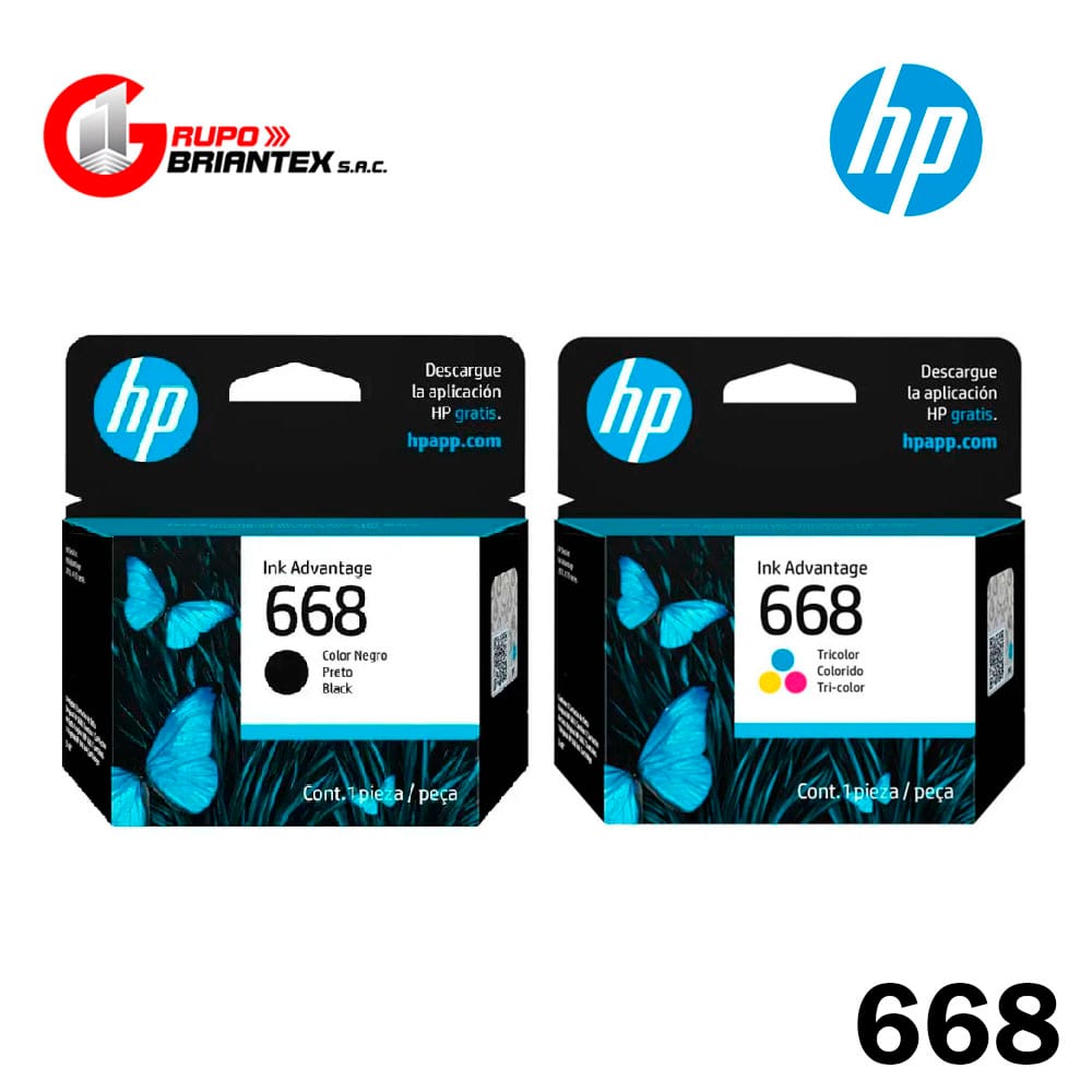 kit cartucho de tinta hp 668 negro y tricolor kit cartucho de tinta hp 668 negro y tricolor